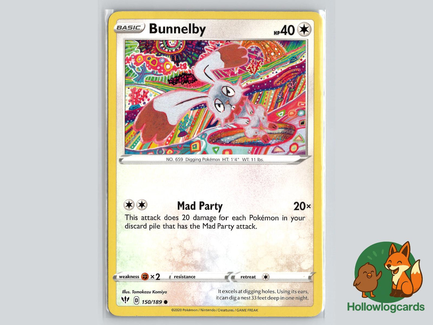 Bunnelby (150/189) - Darkness Ablaze Pokémon Card