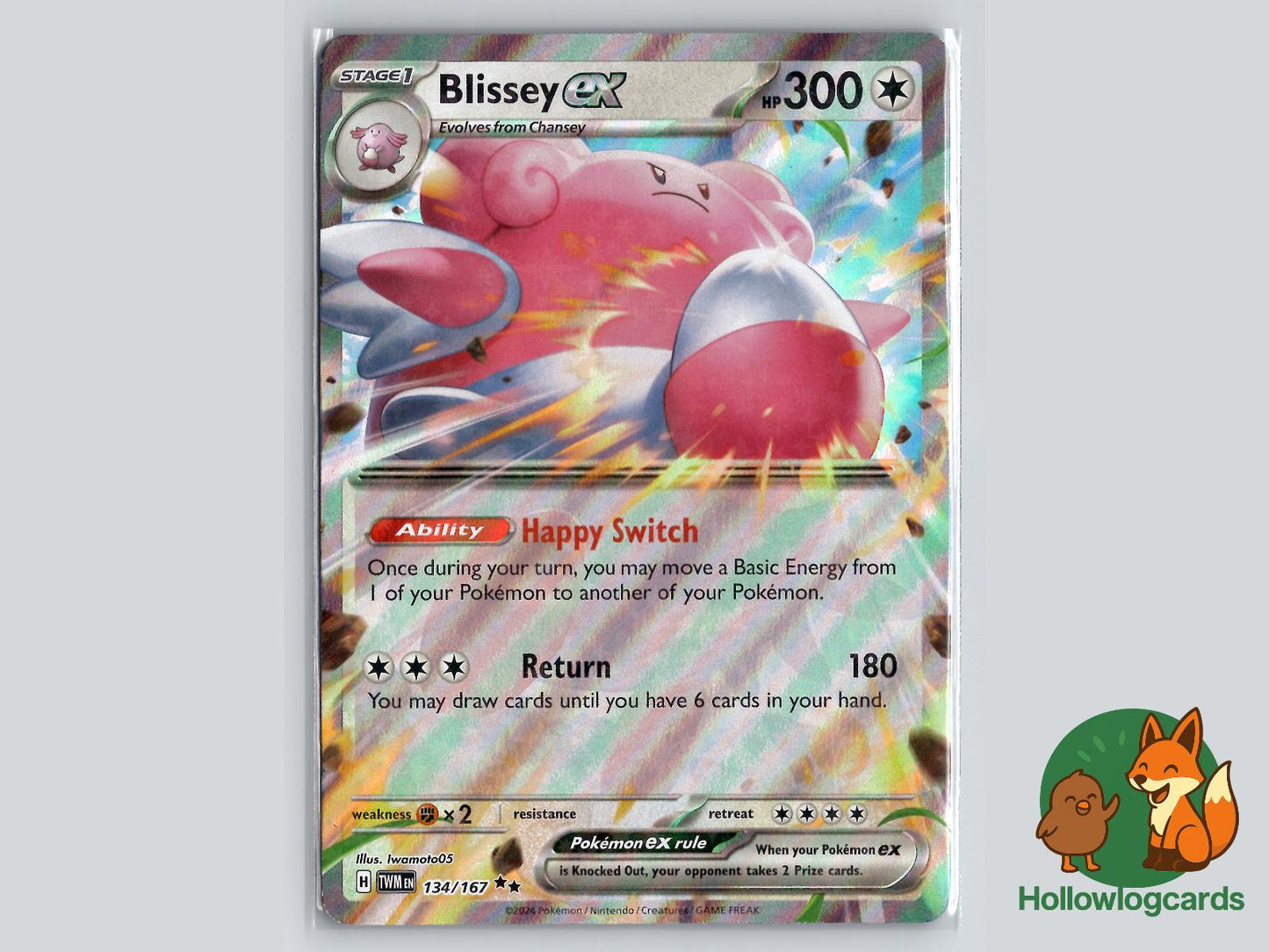 Blissey ex (134/167) - Twilight Masquerade Pokémon Card