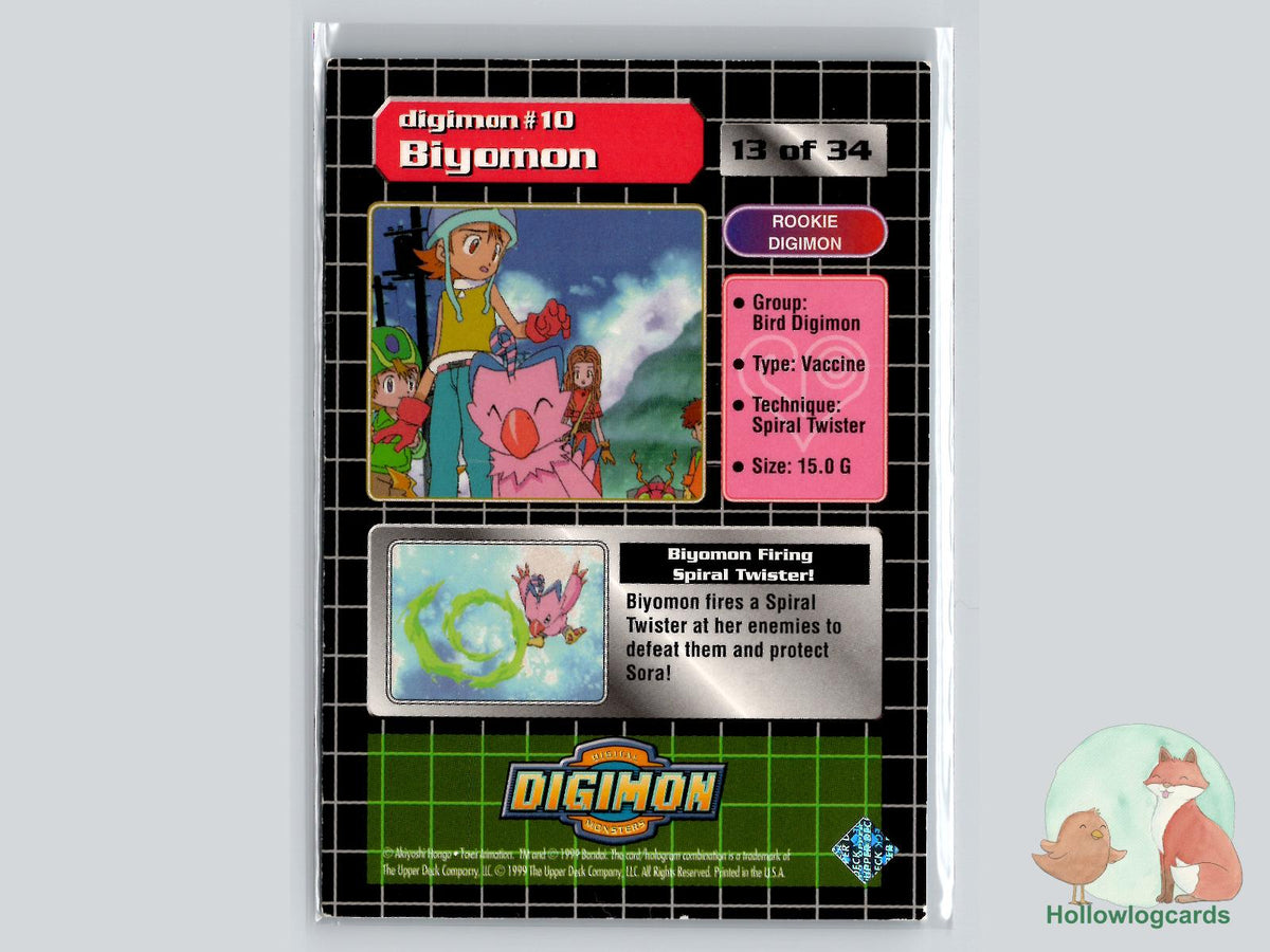 Biyomon #10 (13/34) Exclusive Preview Stamped - 1999 Upper Deck Digimon