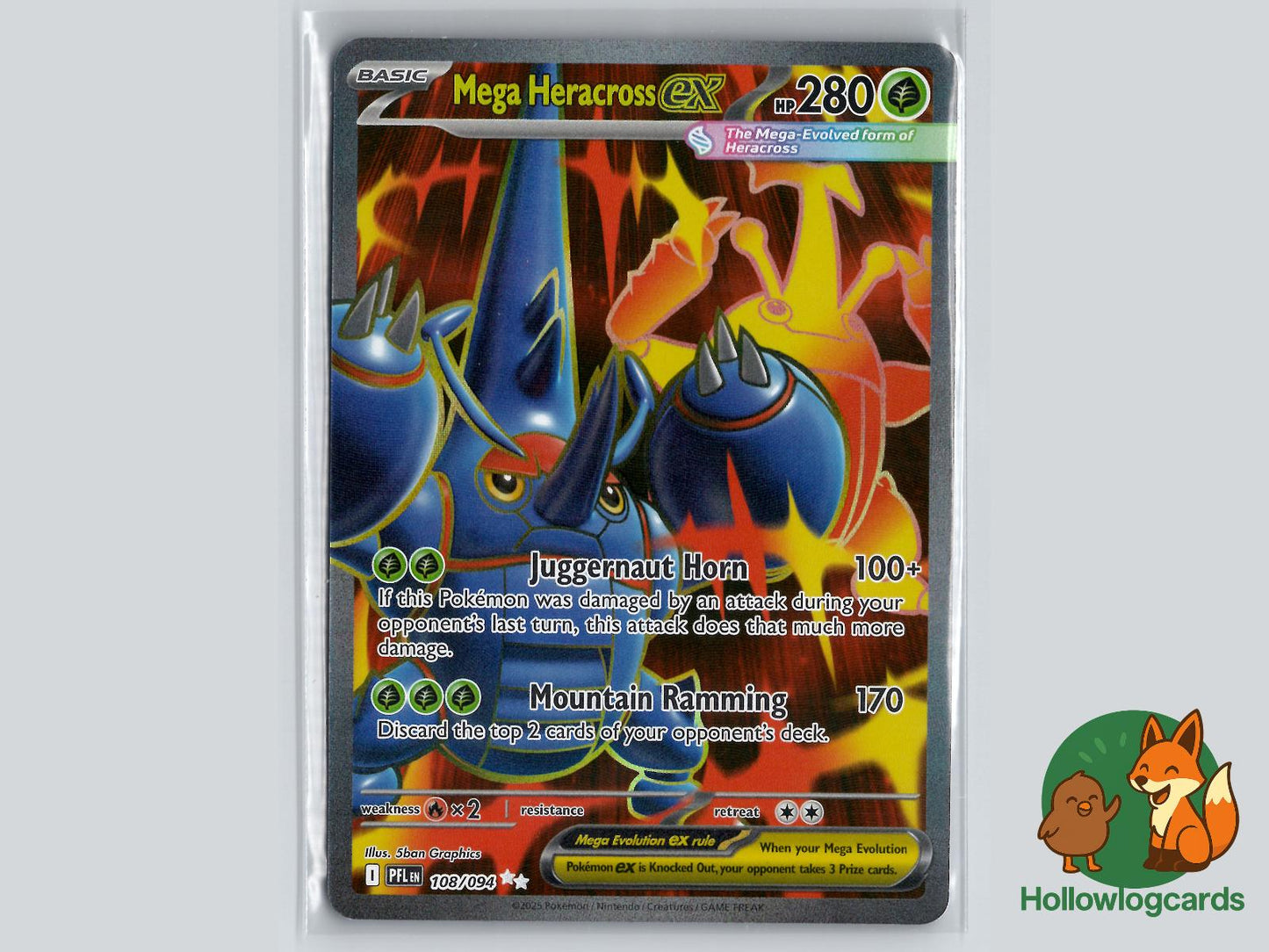 Mega Heracross ex (108/094) - Phantasmal Flames Pokémon Card