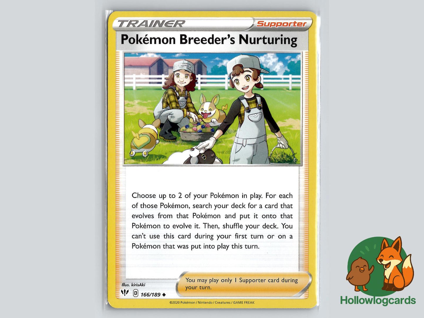 Pokemon Breeder's Nurturing (166/189) - Darkness Ablaze Pokémon Card