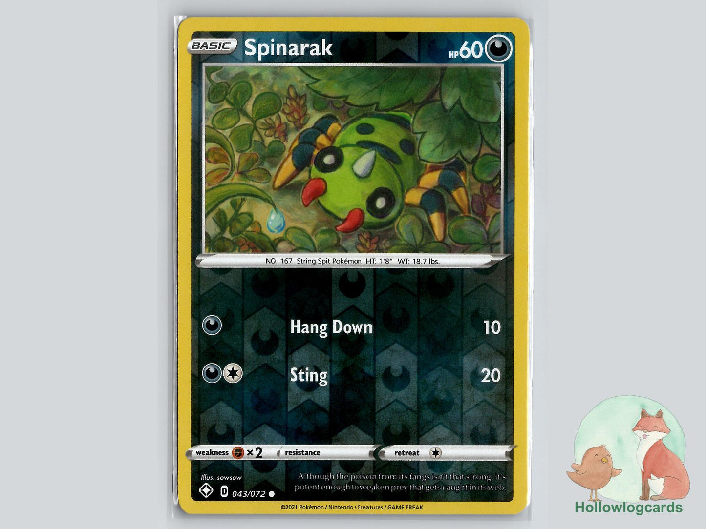 Spinarak (043/072) - Shining Fates Pokémon Card