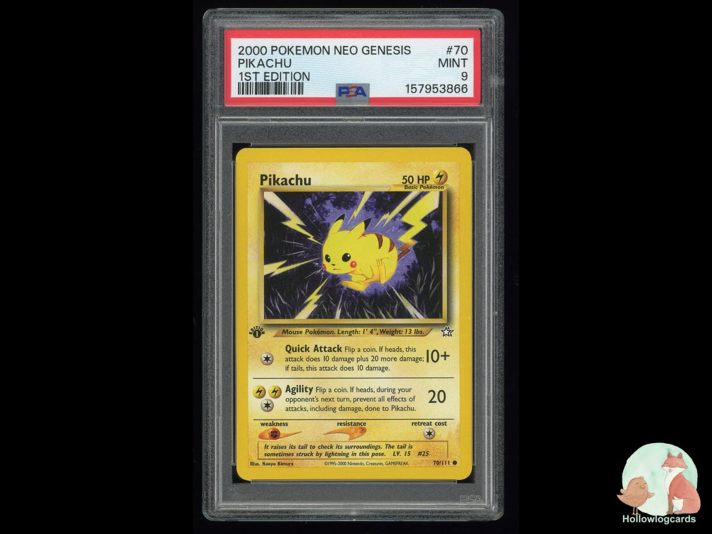 Graded Pikachu (70/111) Pokémon Card
