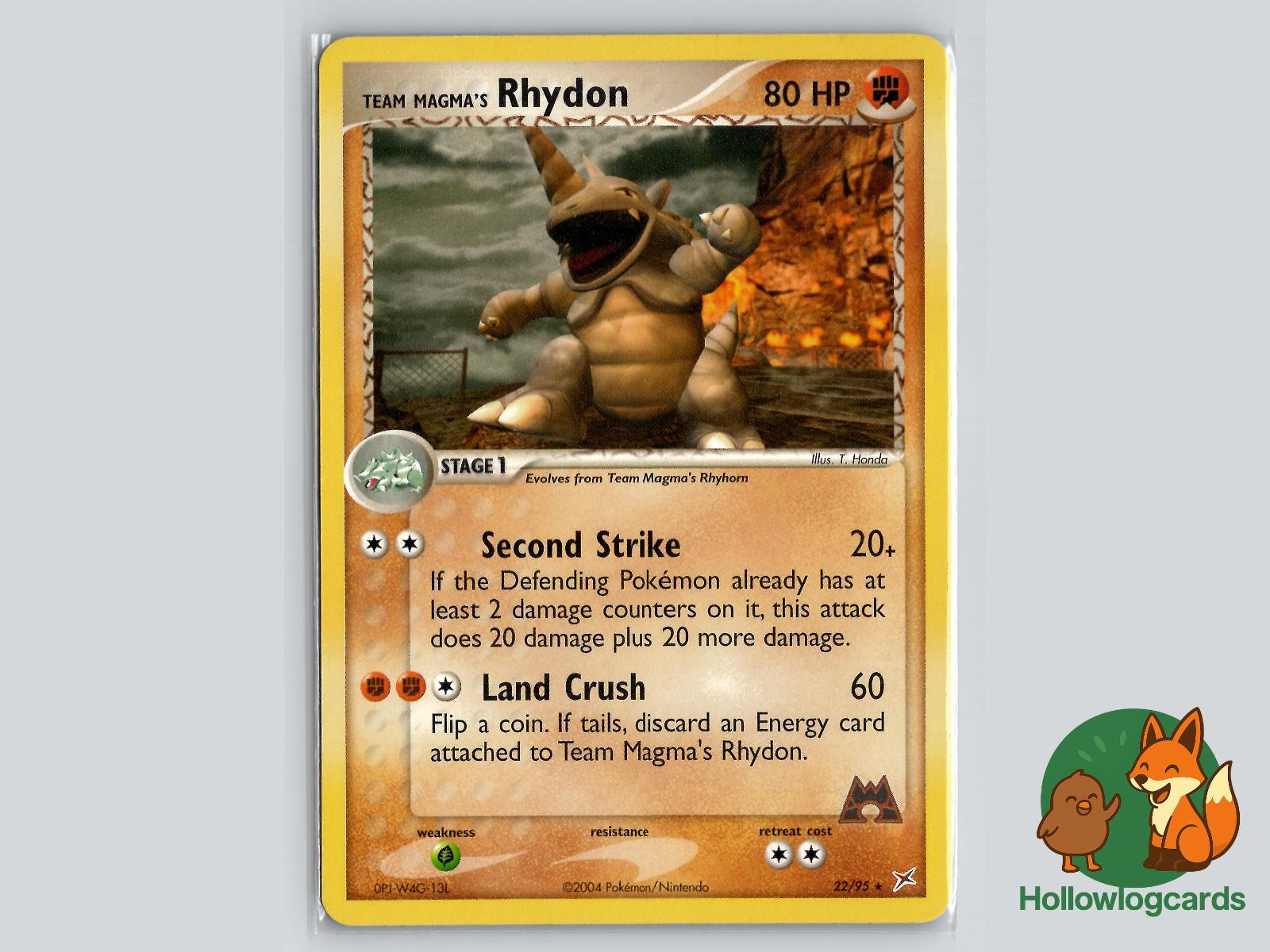 Team Magma's Rhydon (22/95) - Team Magma vs Team Aqua Pokémon Card
