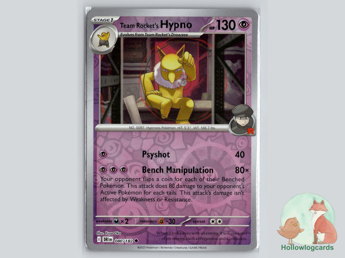 Team Rocket's Hypno (080/182) - Destined Rivals Pokémon Card