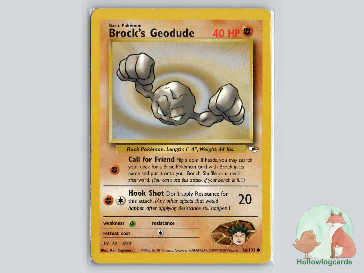 Brock's Geodude (66/132) - Gym Heroes Pokémon Card