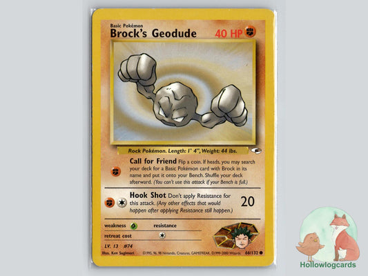 Brock's Geodude (66/132) - Gym Heroes Pokémon Card
