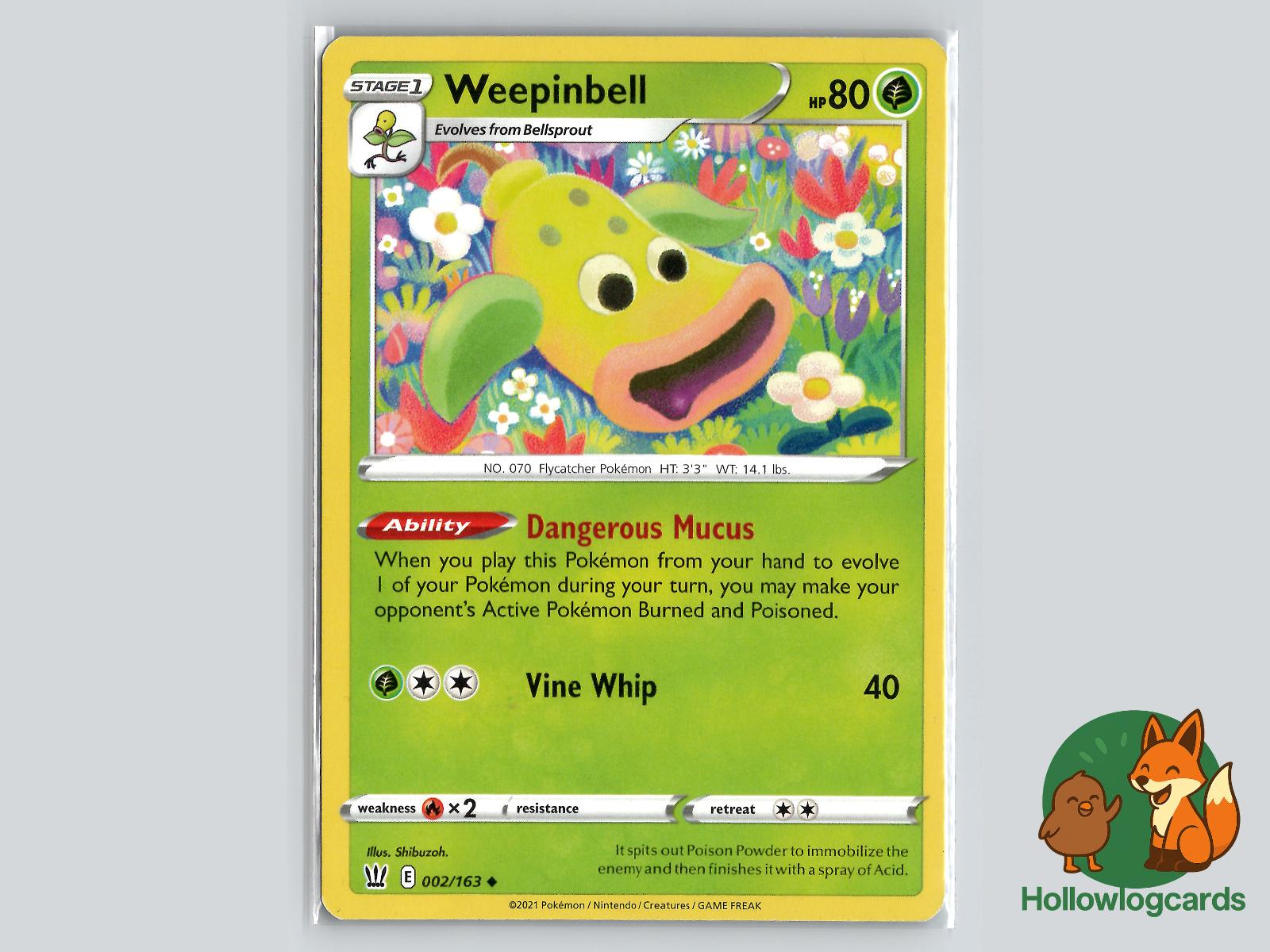 Weepinbell (002/163) - Battle Styles Pokémon Card