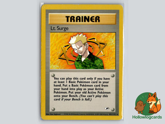 Lt. Surge (101/132) - Gym Heroes Pokémon Card