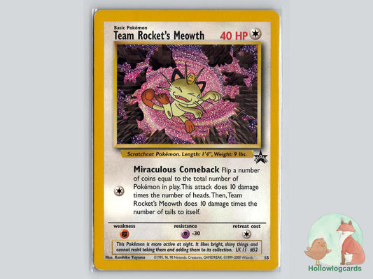 Team Rocket's Meowth (18) - Wizards Black Star Promos Pokémon Card