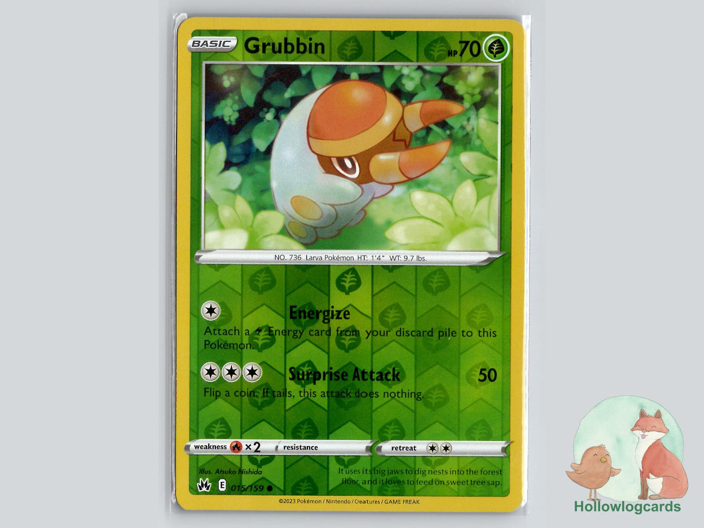 Grubbin (015/159) - Crown Zenith Pokémon Card
