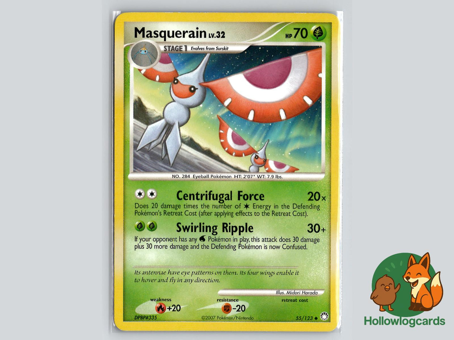 Masquerain (55/123) - Mysterious Treasures Pokémon Card