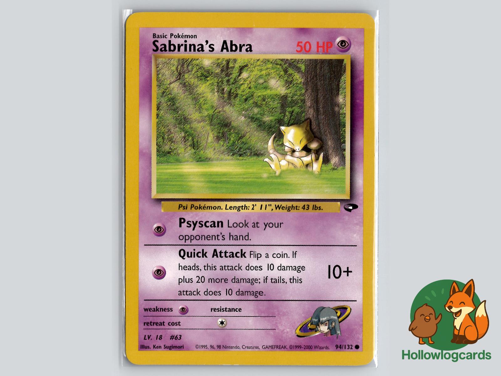 Sabrina's Abra (94/132) - Gym Challenge Pokémon Card