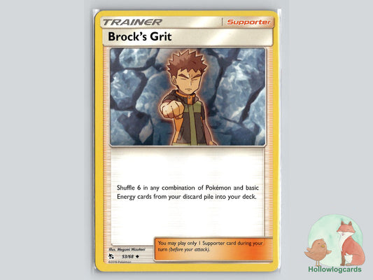 Brock's Grit (53/68) - Hidden Fates Pokémon Card