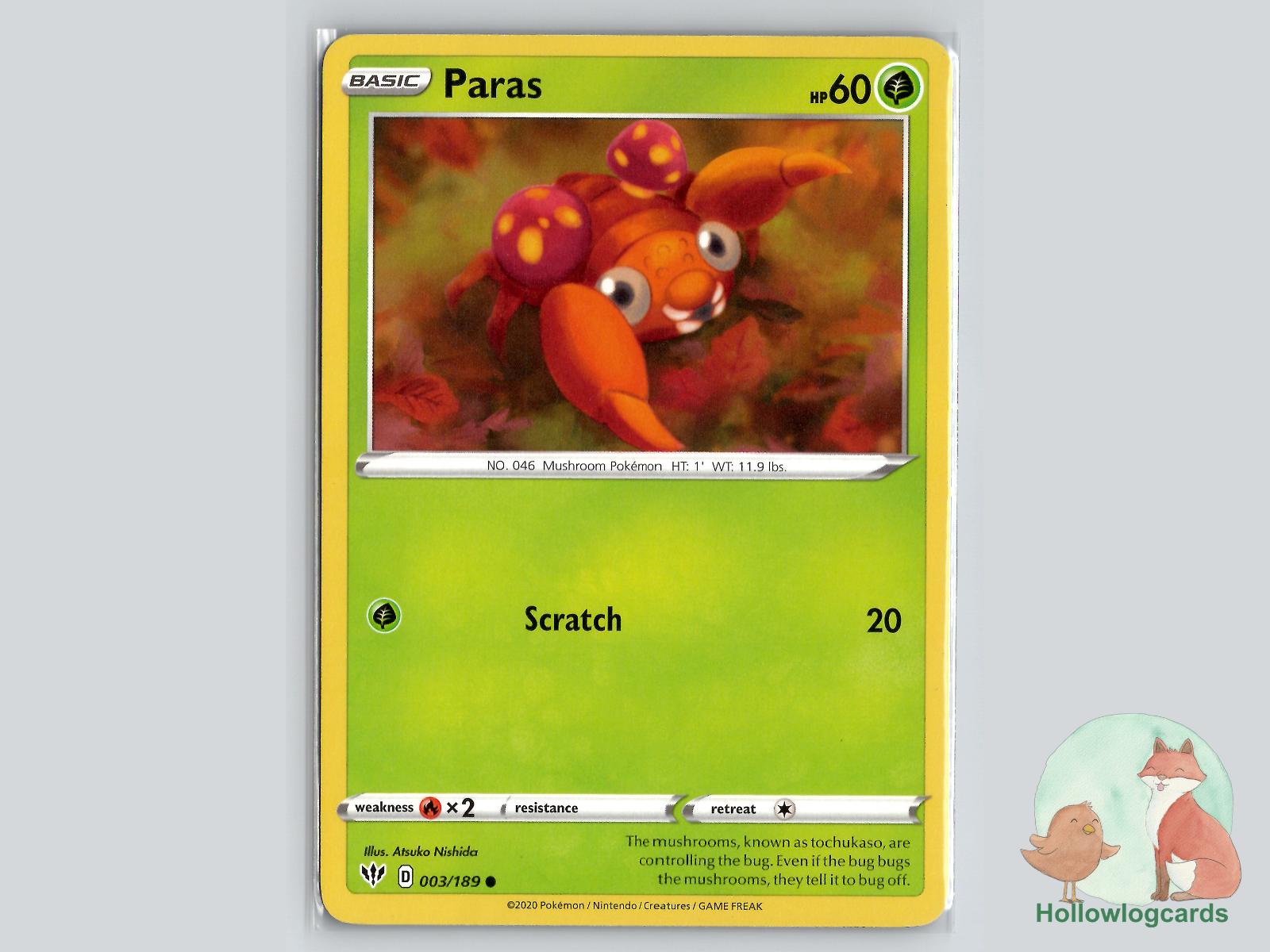 Paras (003/189) - Darkness Ablaze Pokémon Card