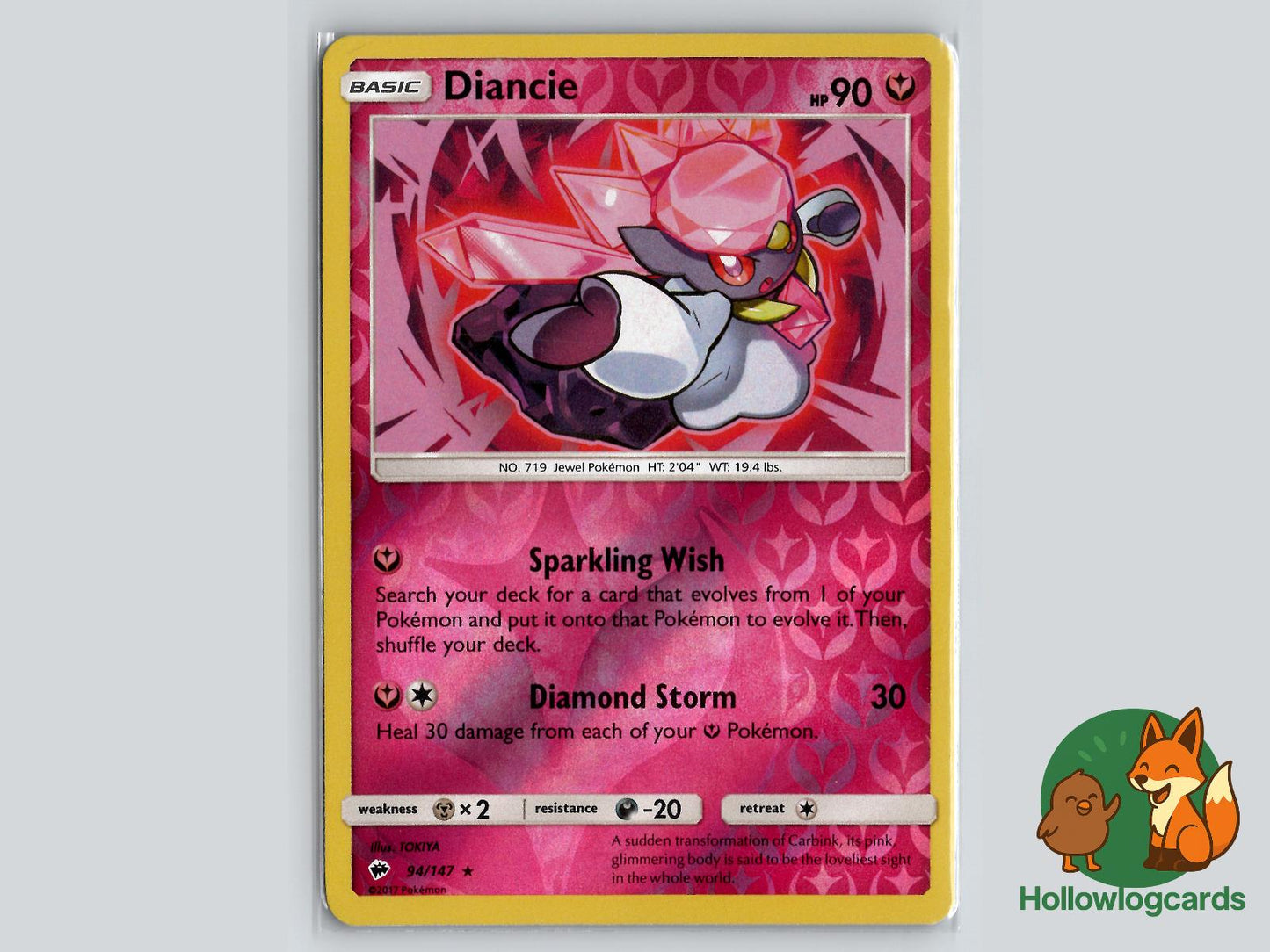 Diancie (94/147) - Burning Shadows Pokémon Card