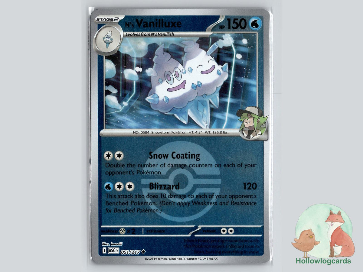N's Vanilluxe (051/217) Pokémon Card