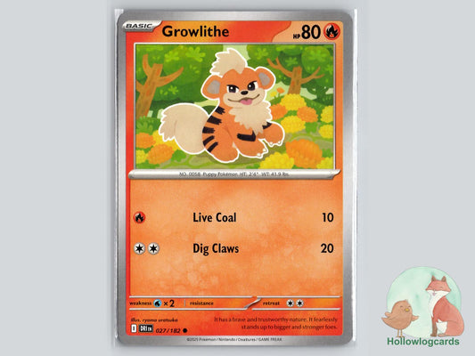 Growlithe (027/182) - Destined Rivals Pokémon Card