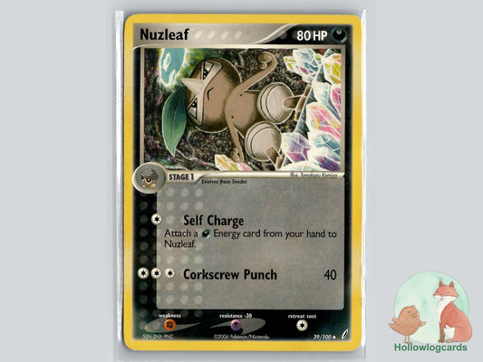 Nuzleaf (39/100) - Crystal Guardians Pokémon Card