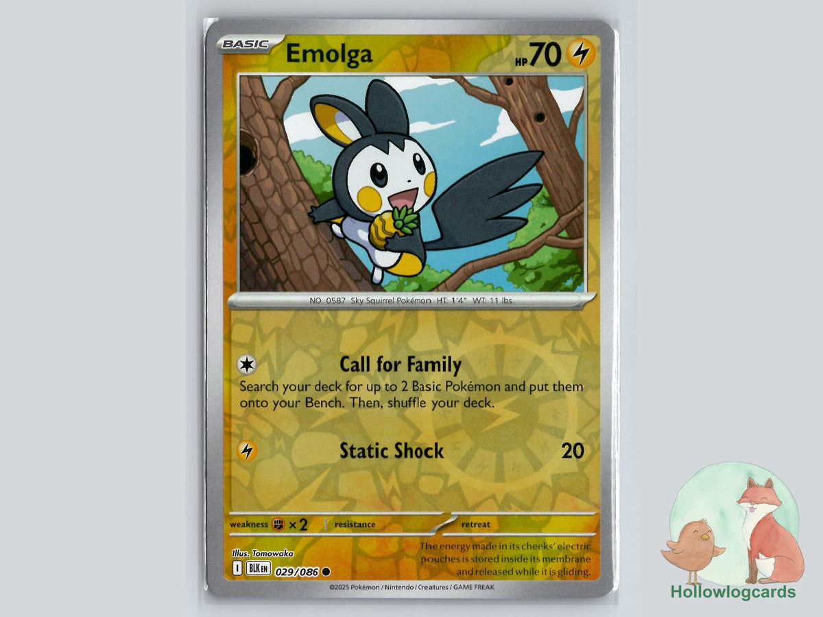 Emolga (029/086) - Black Bolt Pokémon Card