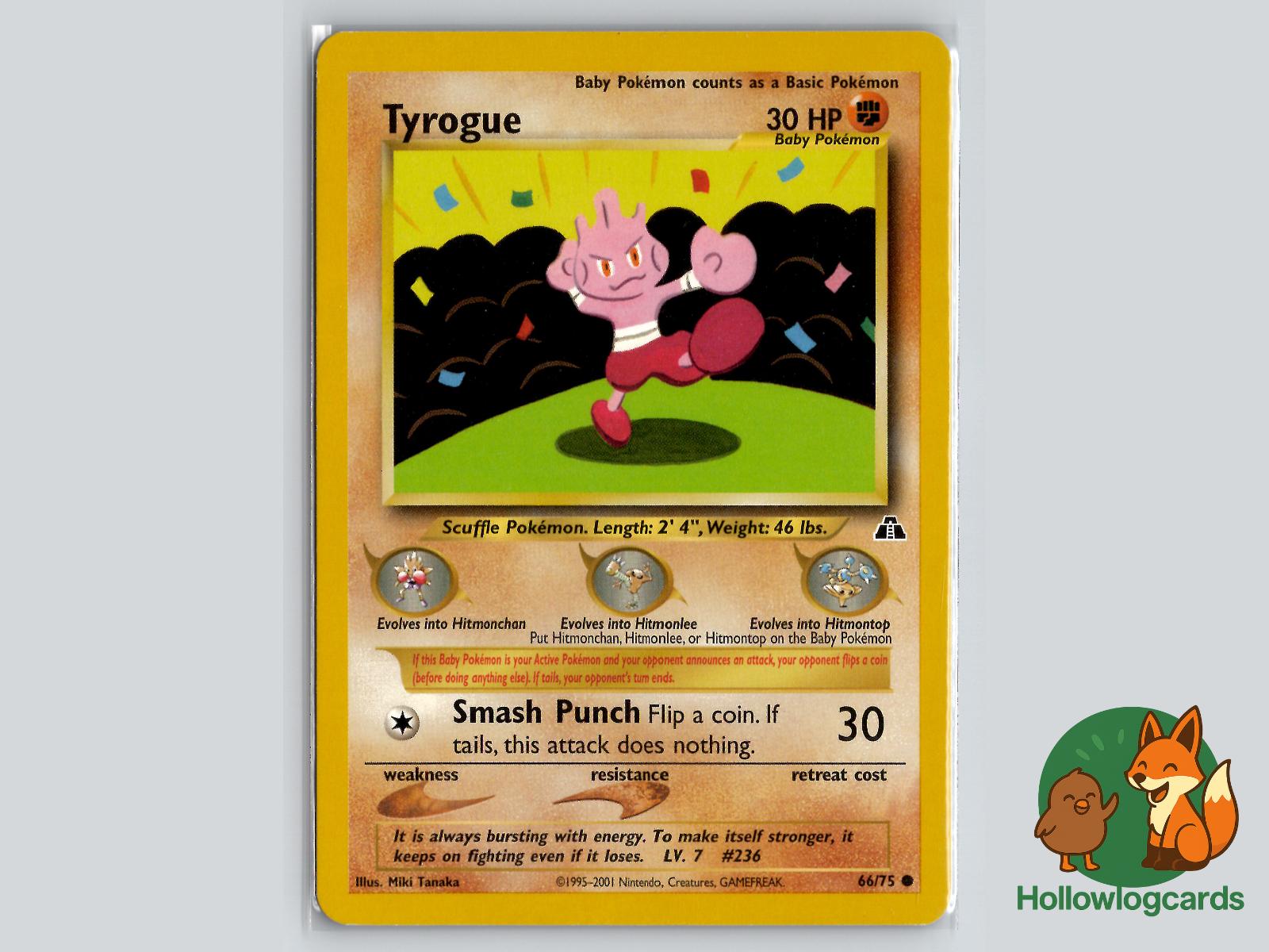 Tyrogue (66/75) - Neo Discovery Pokémon Card