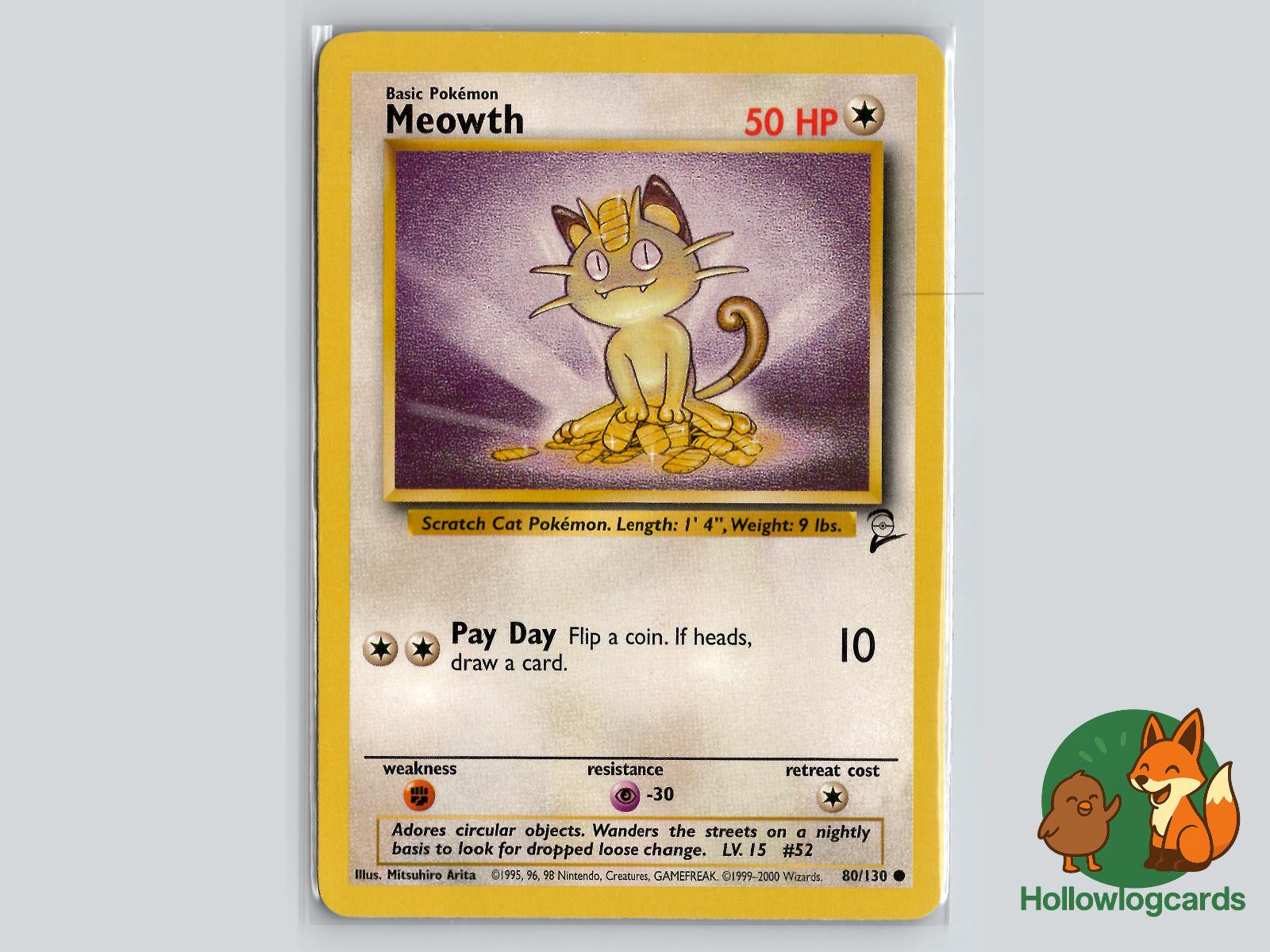 Meowth (80/130) - Base Set 2 Pokémon Card