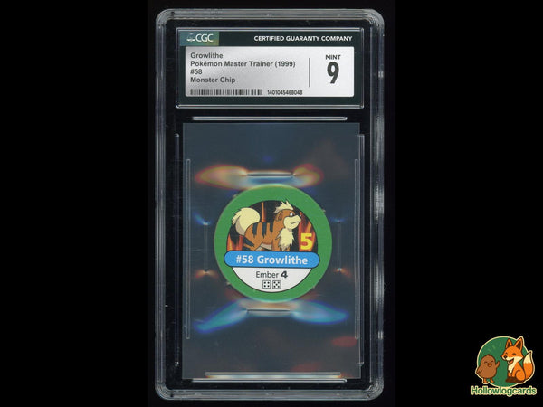 Graded Growlithe (58) Pokemon Chip Pokemon Master Trainer - CGC Mint 9