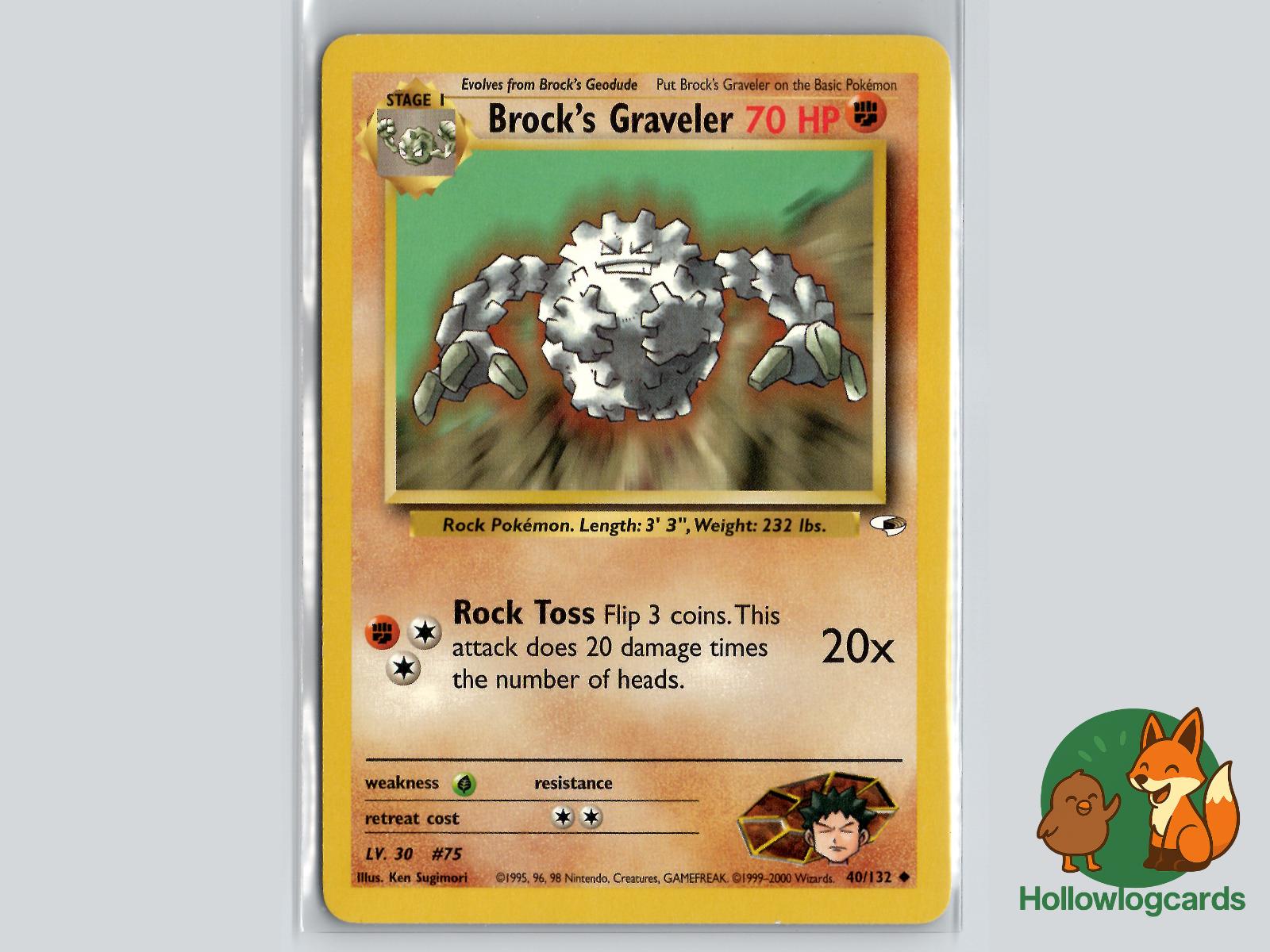 Brock's Graveler (40/132) - Gym Heroes Pokémon Card