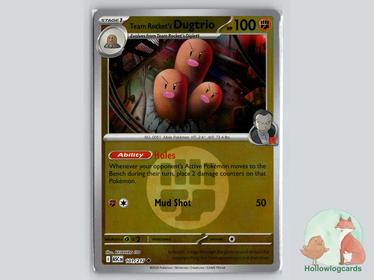 Team Rocket's Dugtrio (101/217) - Team Rocket Pokémon Card