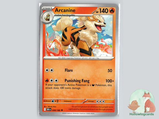 Arcanine (028/182) - Destined Rivals Pokémon Card
