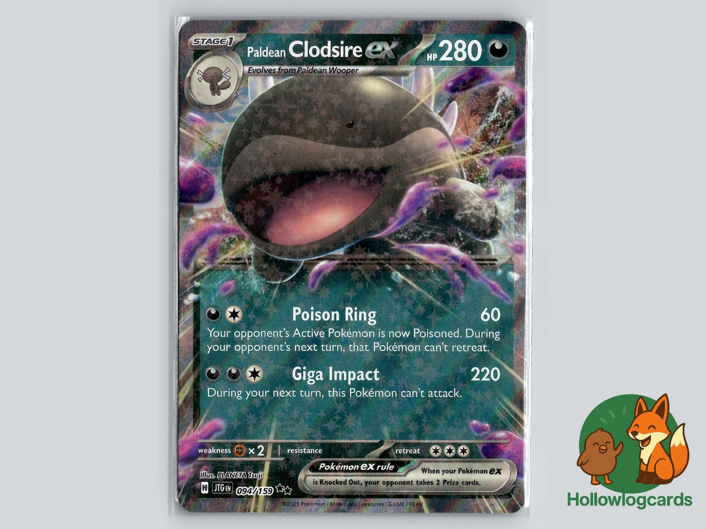 Paldean Clodsire ex (094/159) - Journey Together Pokémon Card