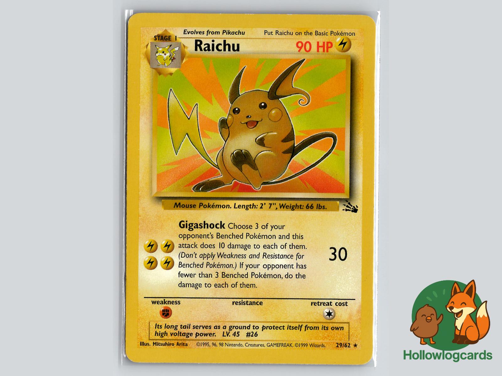 Raichu (29/62) - Fossil Pokémon Card