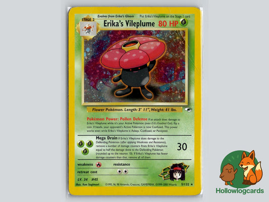 Erika's Vileplume (5/132) - Gym Heroes Pokémon Card