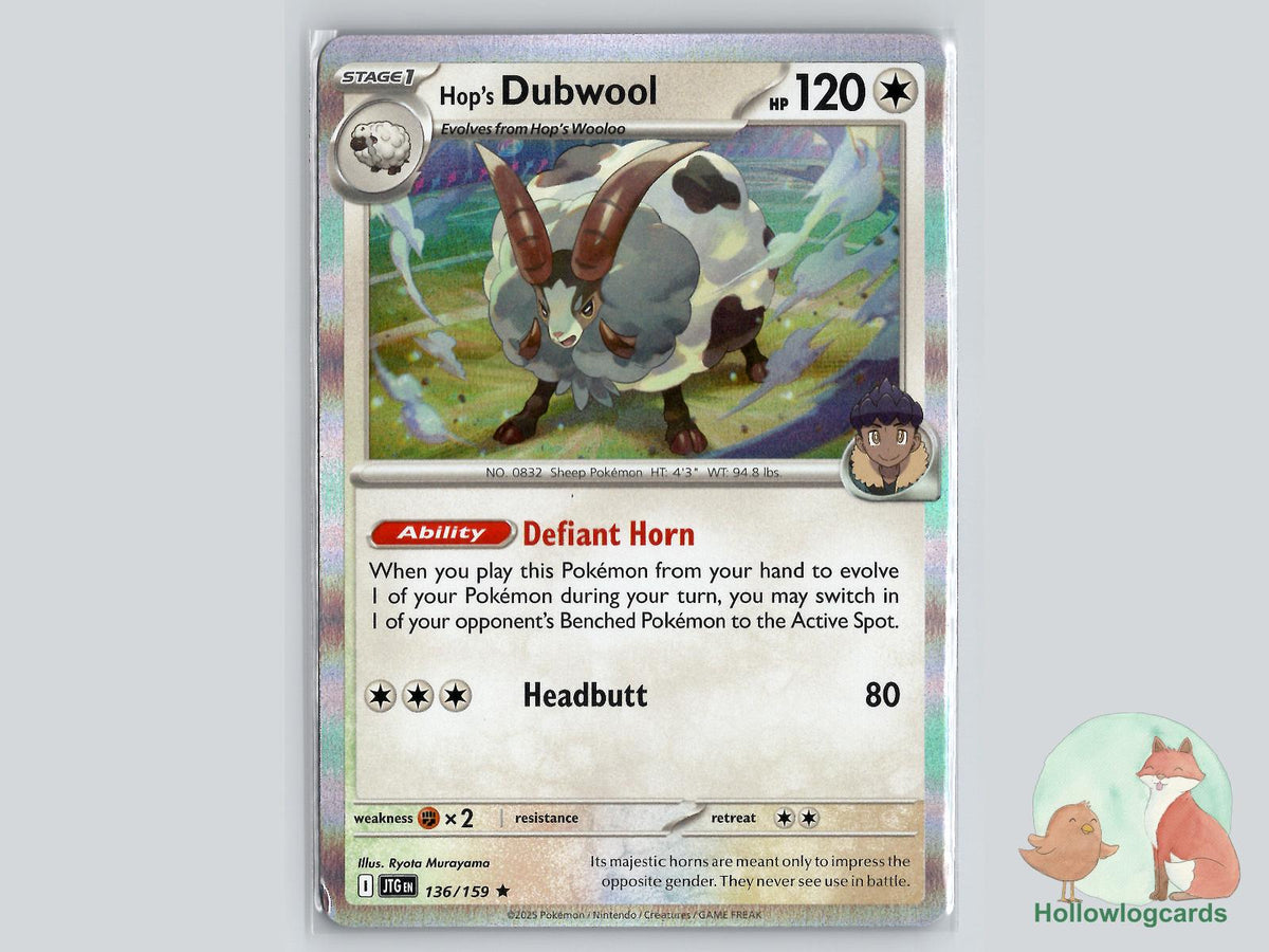 Hop's Dubwool (136/159) - Journey Together Pokémon Card