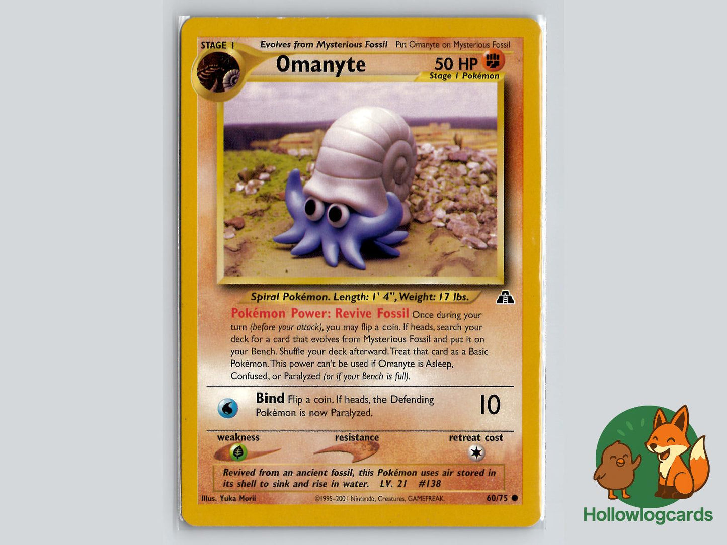 Omanyte (60/75) - Neo Discovery Pokémon Card