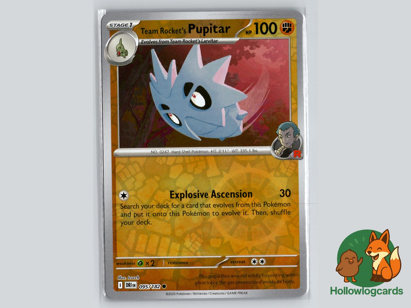 Team Rocket's Pupitar (095/182) - Destined Rivals Pokémon Card