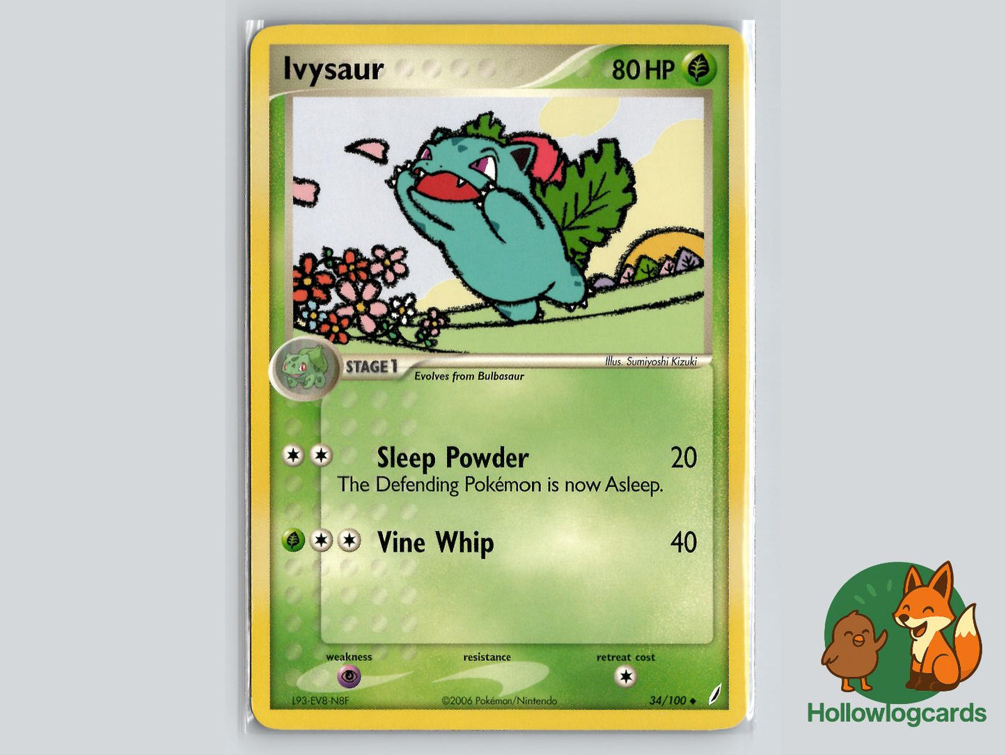 Ivysaur (34/100) - Crystal Guardians Pokémon Card