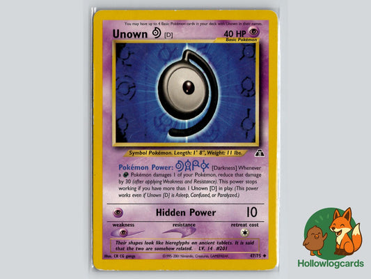 Unown [D] (47/75) - Neo Discovery Pokémon Card
