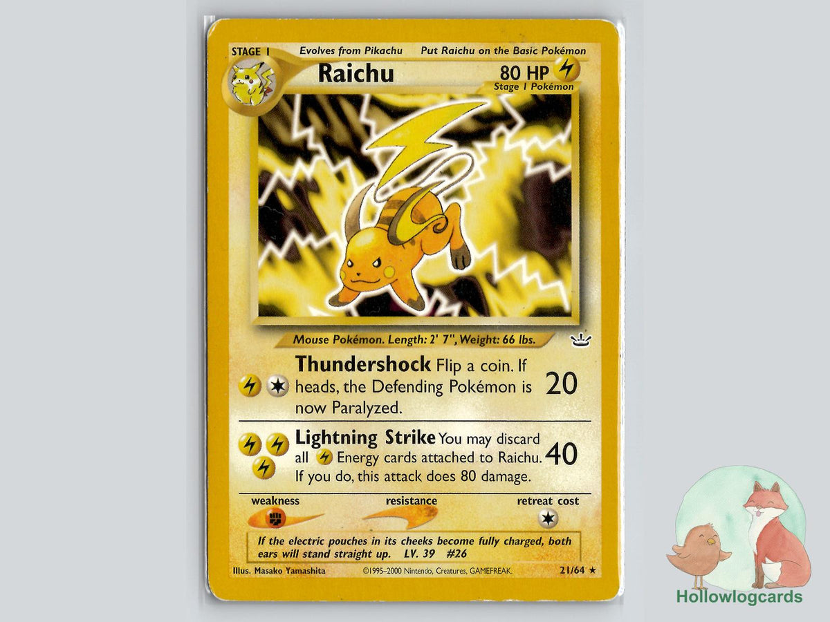 Raichu (21/64) - Neo Revelation Pokémon Card