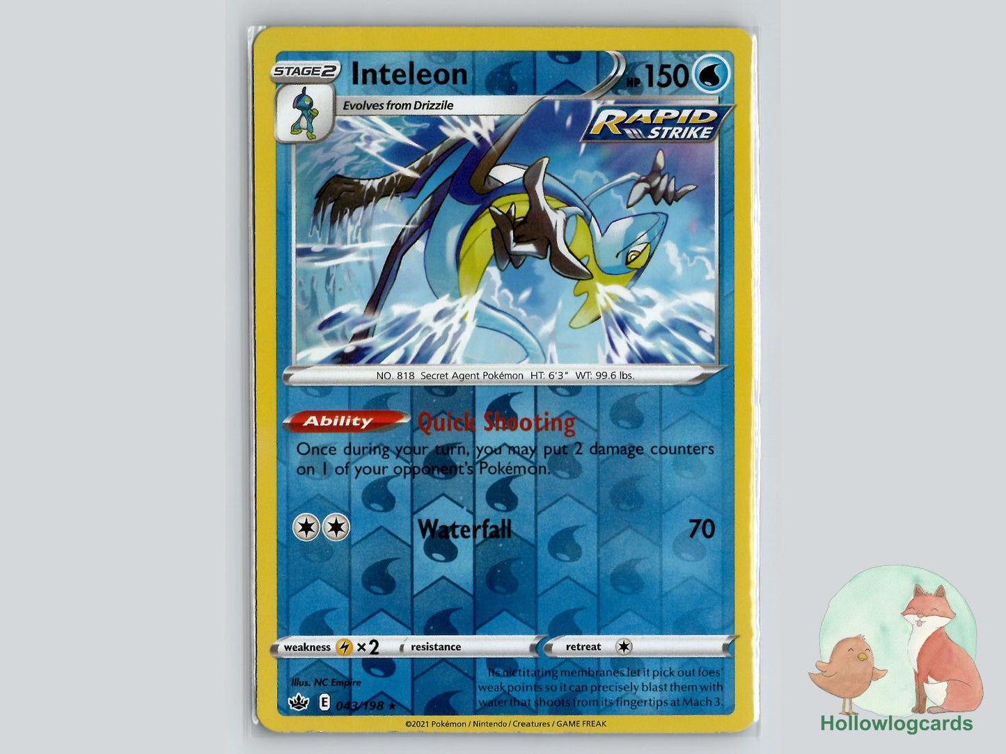 Inteleon (043/198) - Chilling Reign Pokémon Card