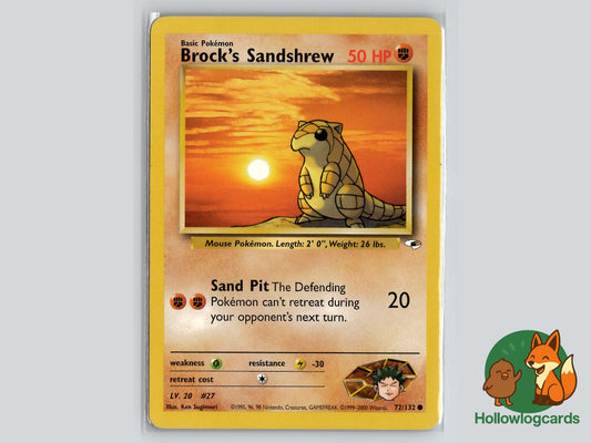 Brock's Sandshrew (72/132) - Gym Heroes Pokémon Card