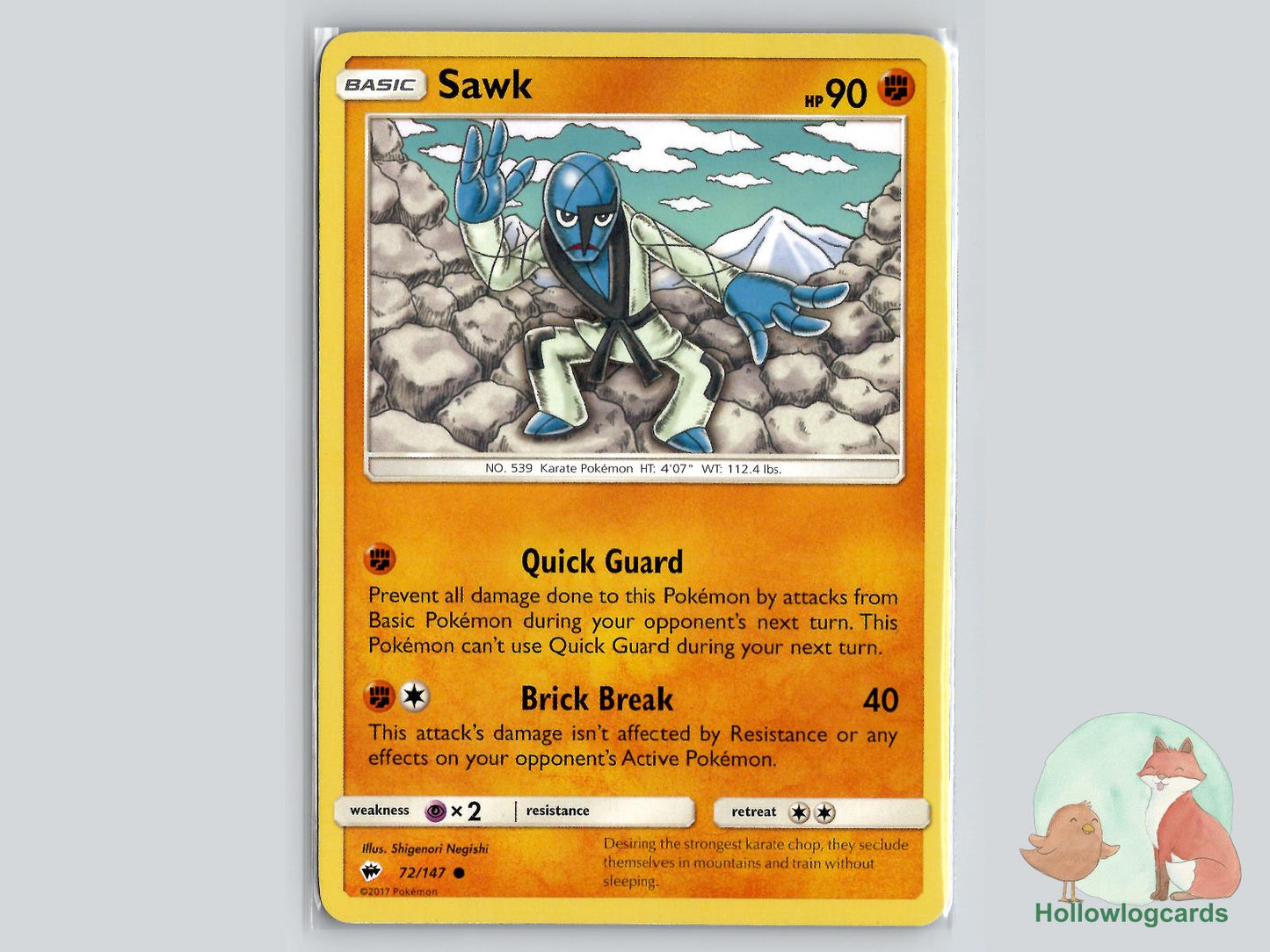 Sawk (72/147) - Burning Shadows Pokémon Card