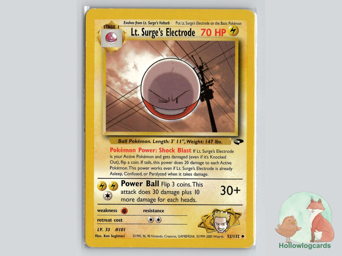 Lt. Surge's Electrode (52/132) - Gym Challenge Pokémon Card