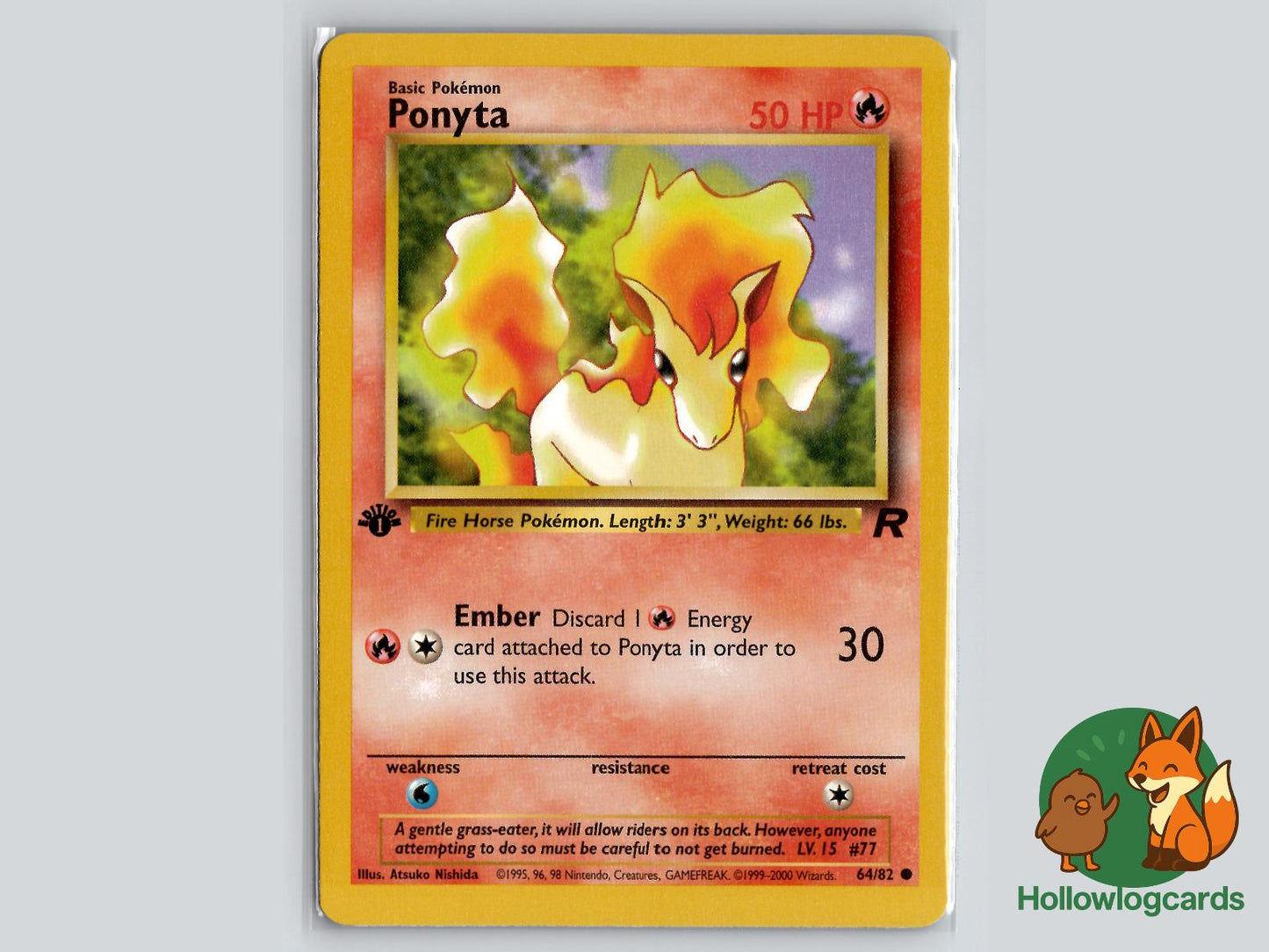 1st Edition Ponyta (64/82) - Team Rocket Pokémon Card