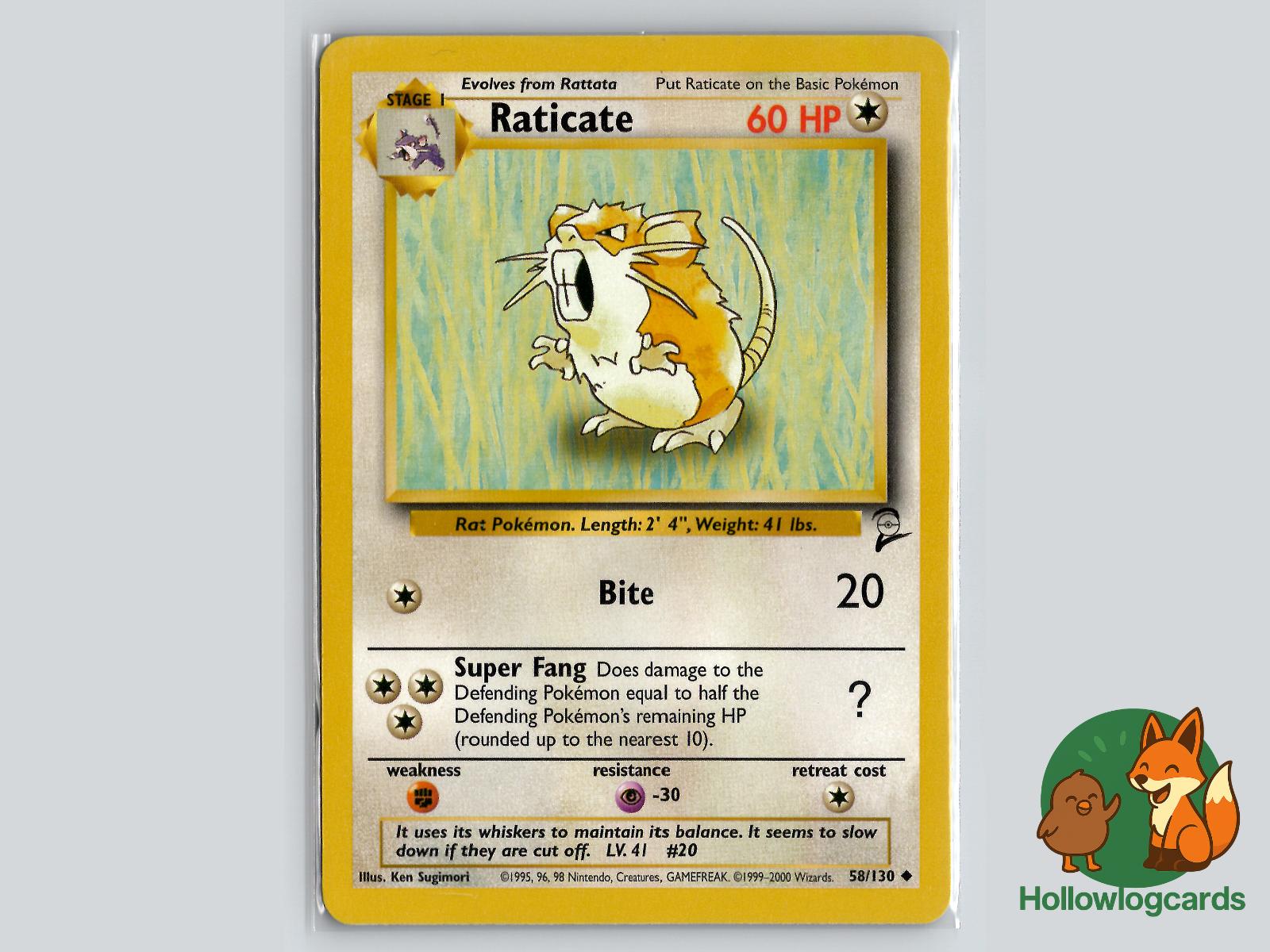 Raticate (58/130) - Base Set 2 Pokémon Card