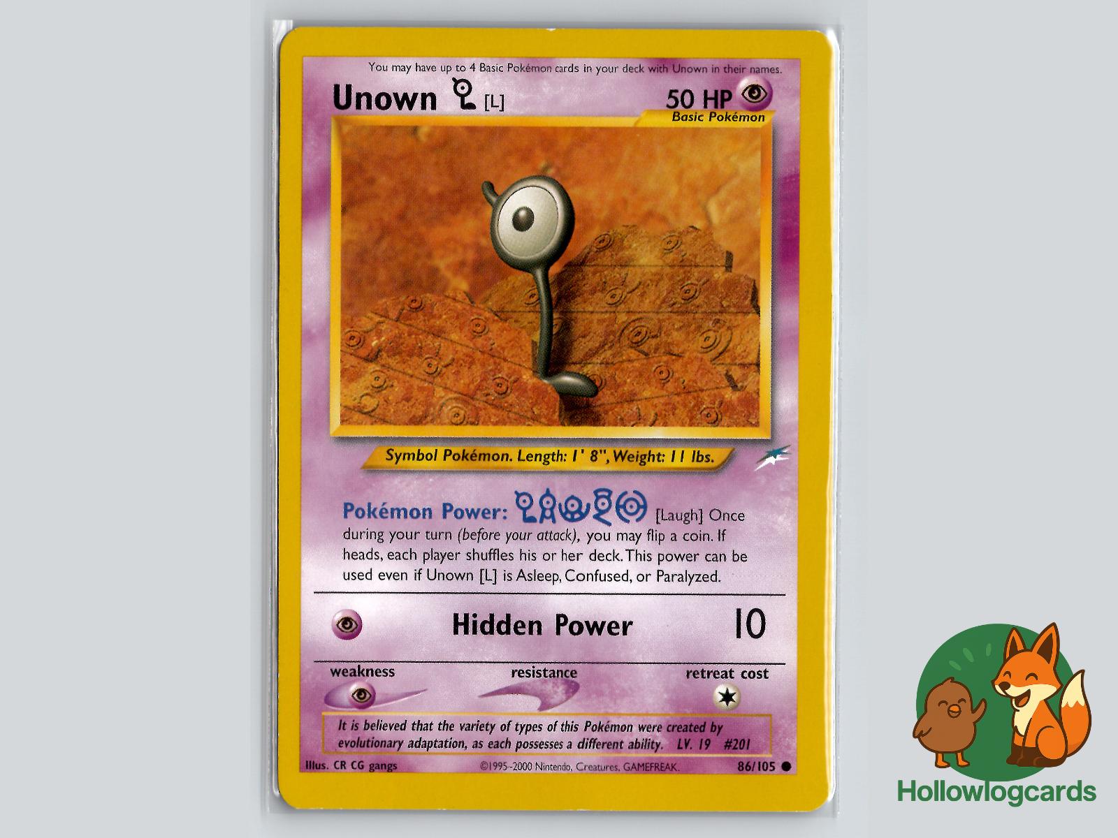 Unown [L] (86/105) - Neo Destiny Pokémon Card