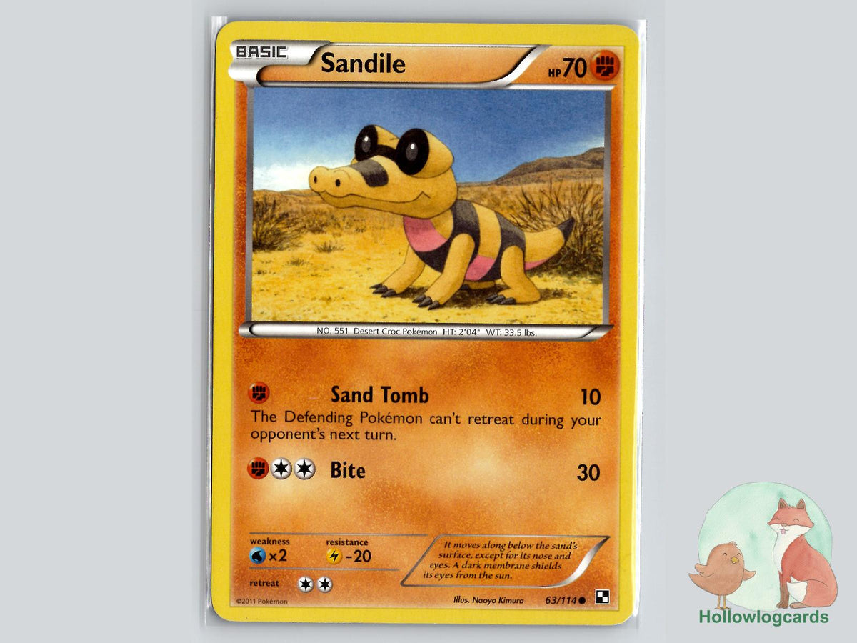 Sandile (63/114) - Black & White Pokémon Card