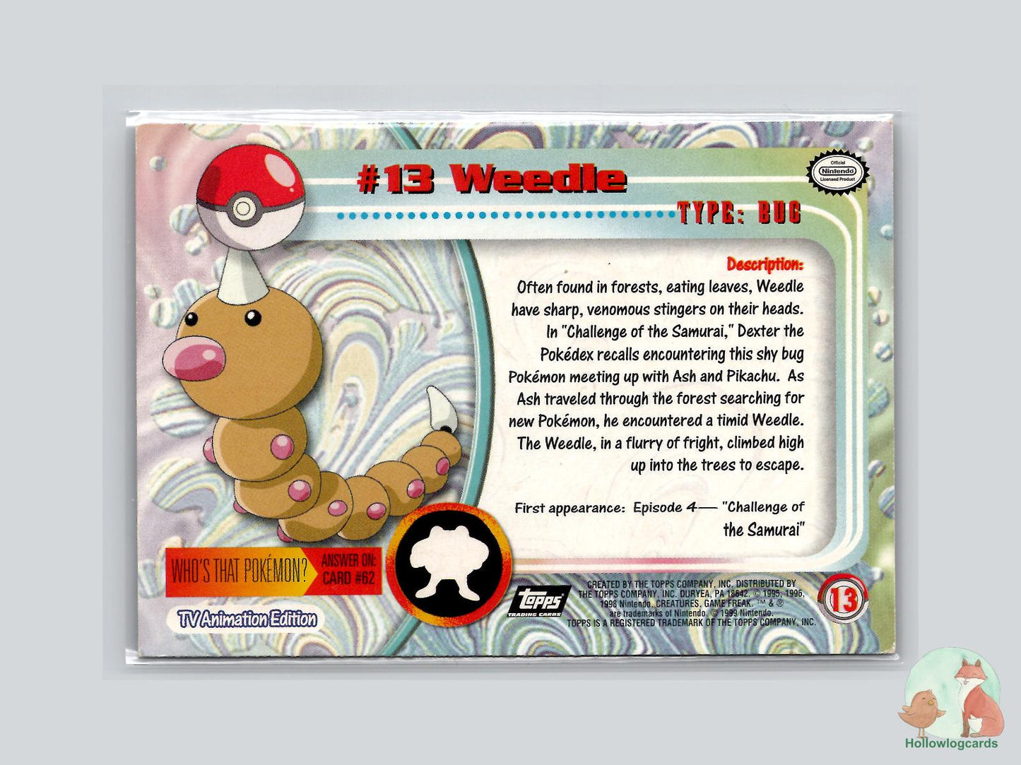 Weedle (#13) Chrome - Topps Trading Cards Series 1