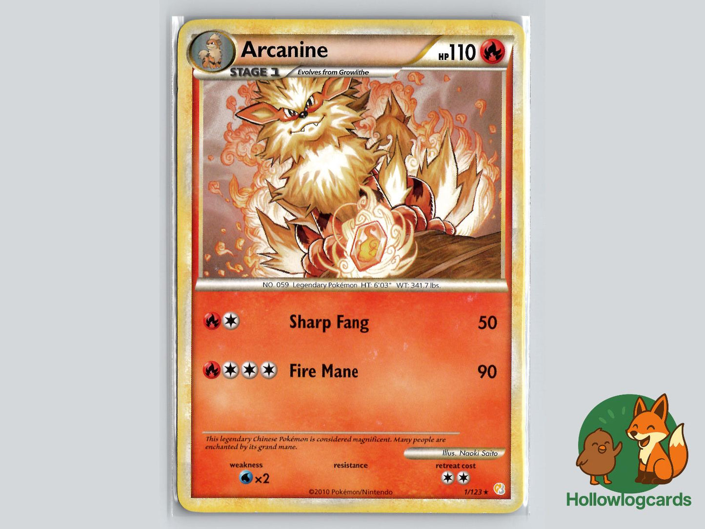 Arcanine (1/123) - HeartGold & SoulSilver Pokémon Card