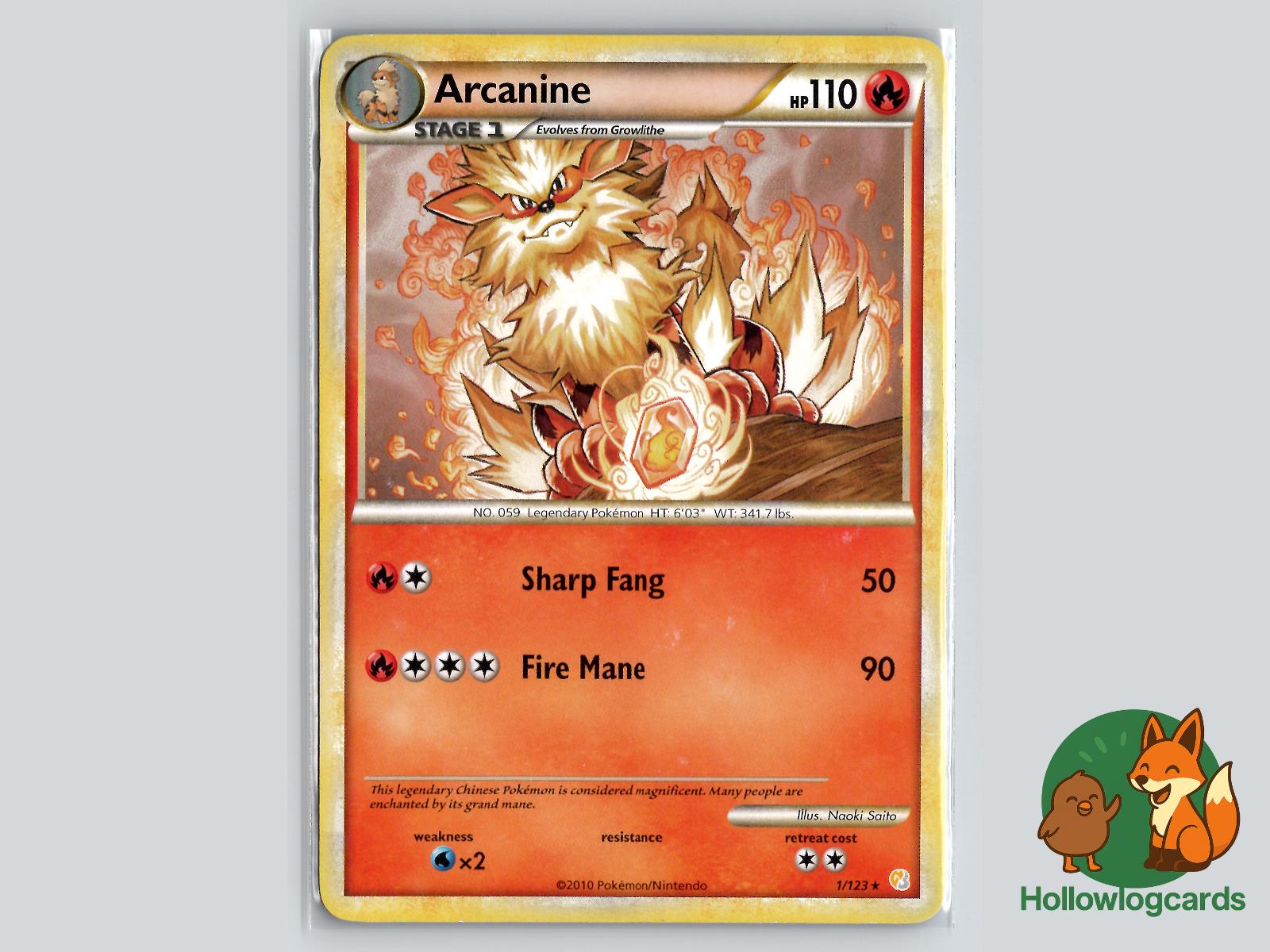 Arcanine (1/123) - HeartGold & SoulSilver Pokémon Card